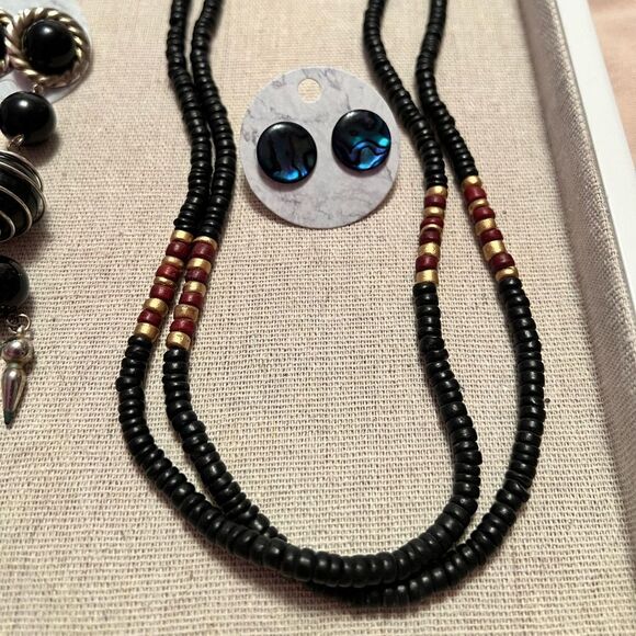 Vintage Jewelry Bundle Lot Black Silver - Picture 4 of 7